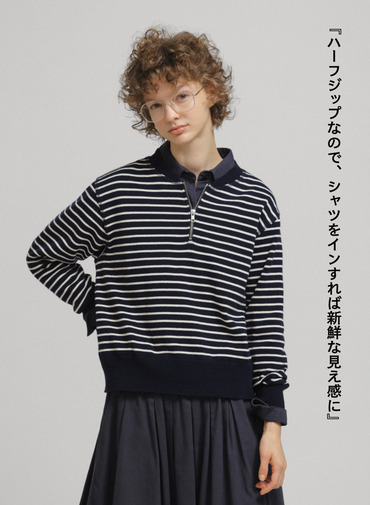 【CAPSULE COLLECTION】ボーダーニット 詳細画像 Navy 6