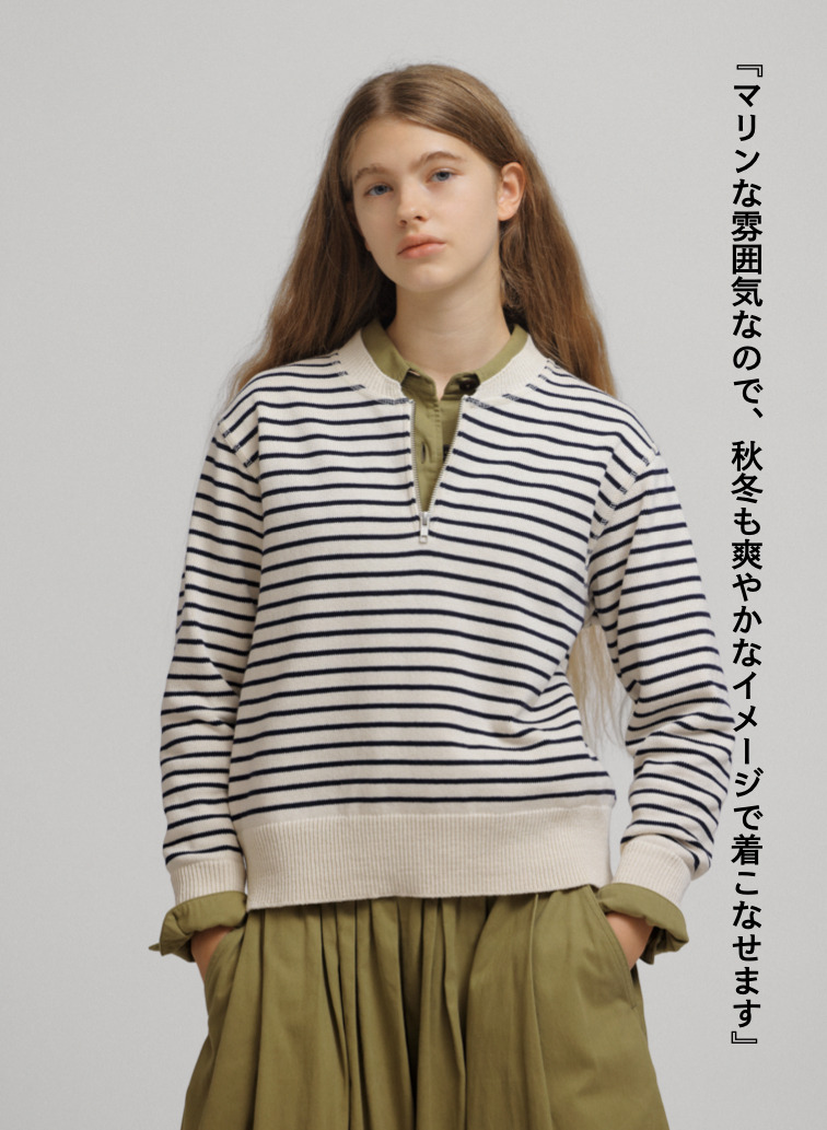【CAPSULE COLLECTION】ボーダーニット 詳細画像 Ecru 6