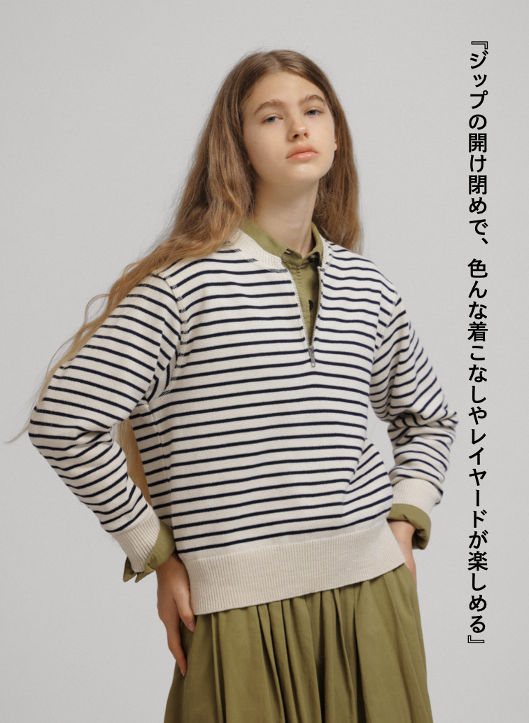 【CAPSULE COLLECTION】ボーダーニット 詳細画像 Ecru 7