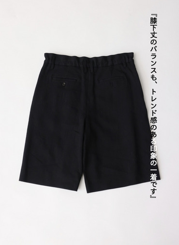 SACRA リネンウールハーフパンツ 詳細画像 Black 3