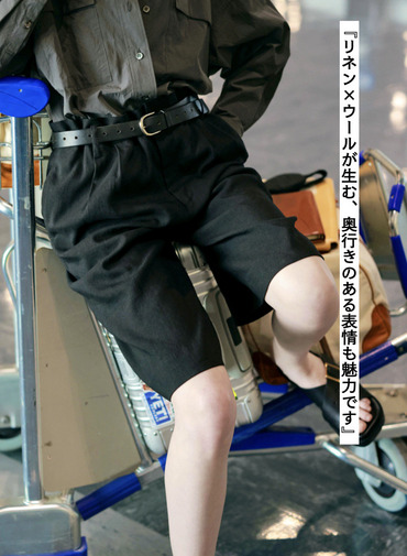 SACRA リネンウールハーフパンツ 詳細画像 Black 5